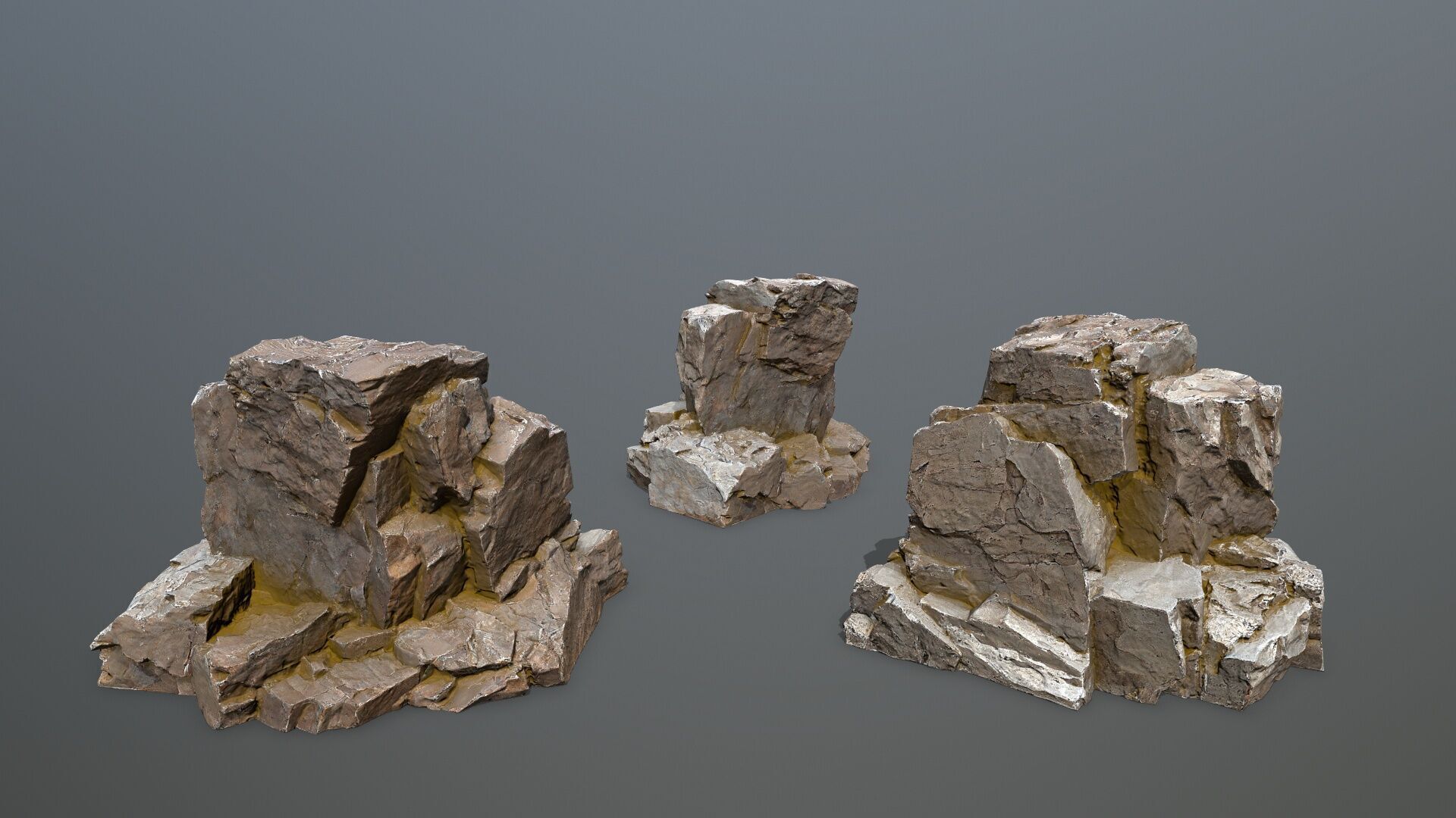 desert rocks Low-poly 3D model_8