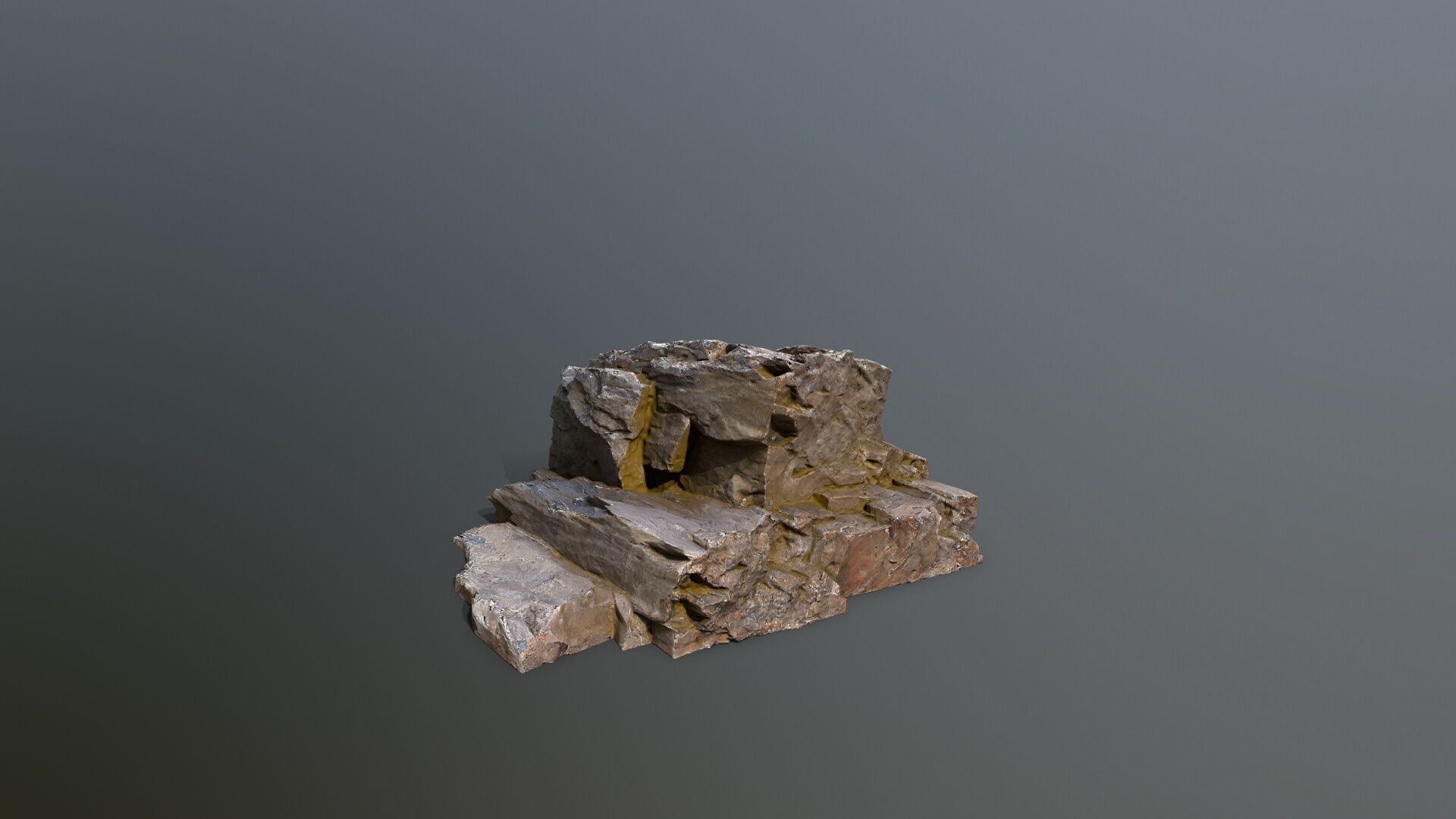 desert rocks Low-poly 3D model_4