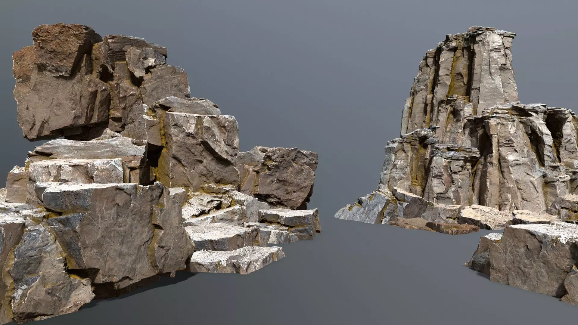 desert rocks Low-poly 3D model_0