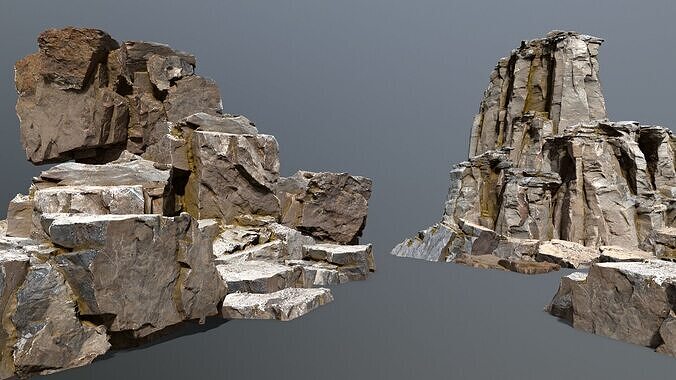 desert rocks Low-poly 3D model
