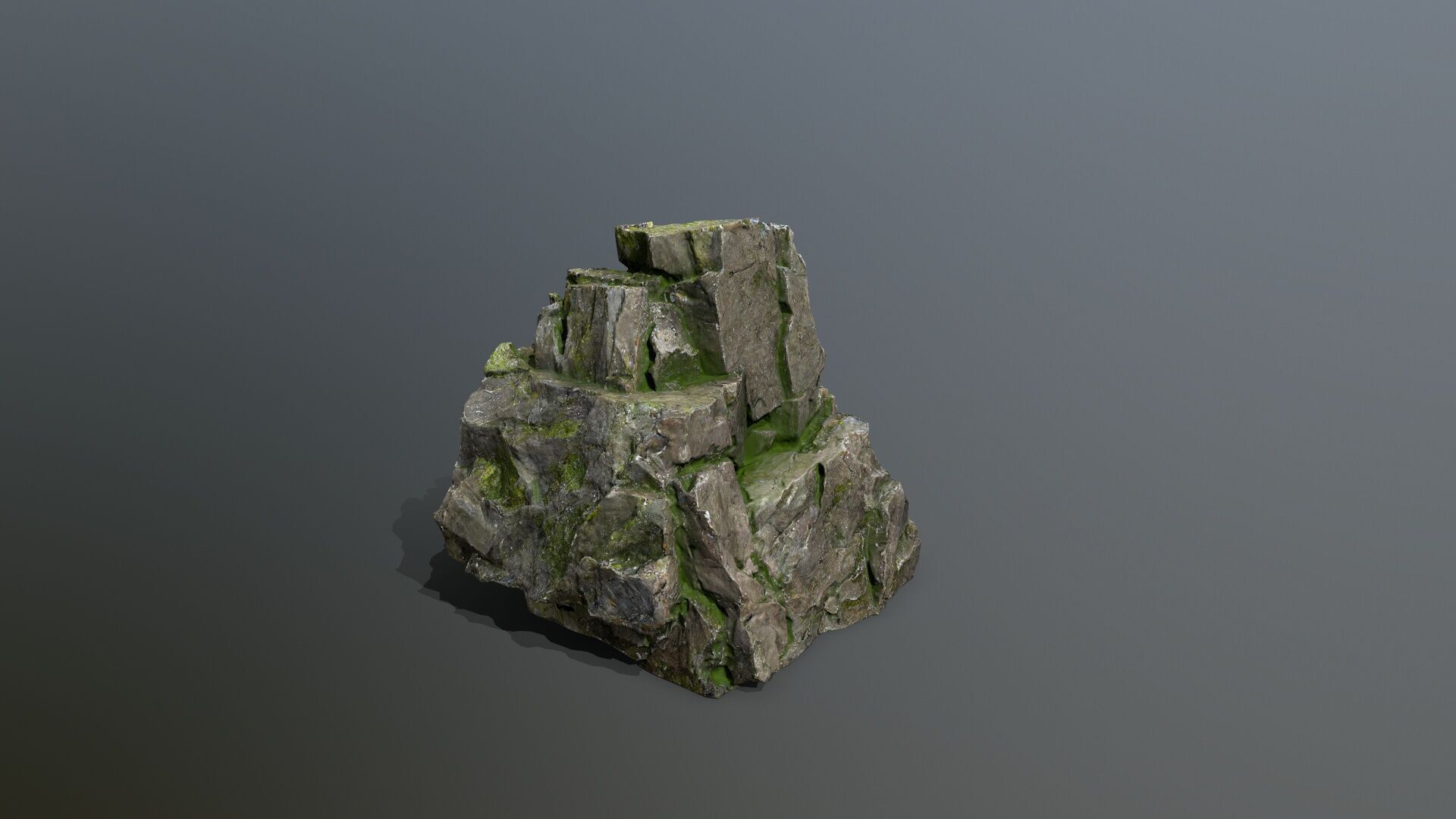 mossy rocks Low-poly 3D model_5