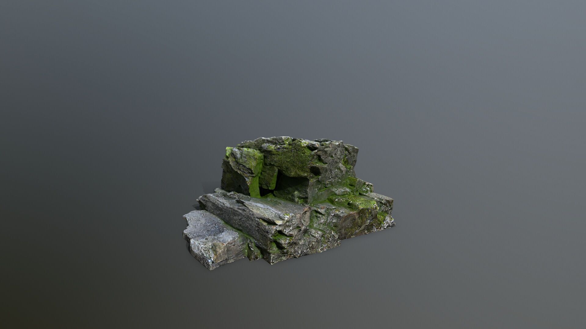 mossy rocks Low-poly 3D model_4