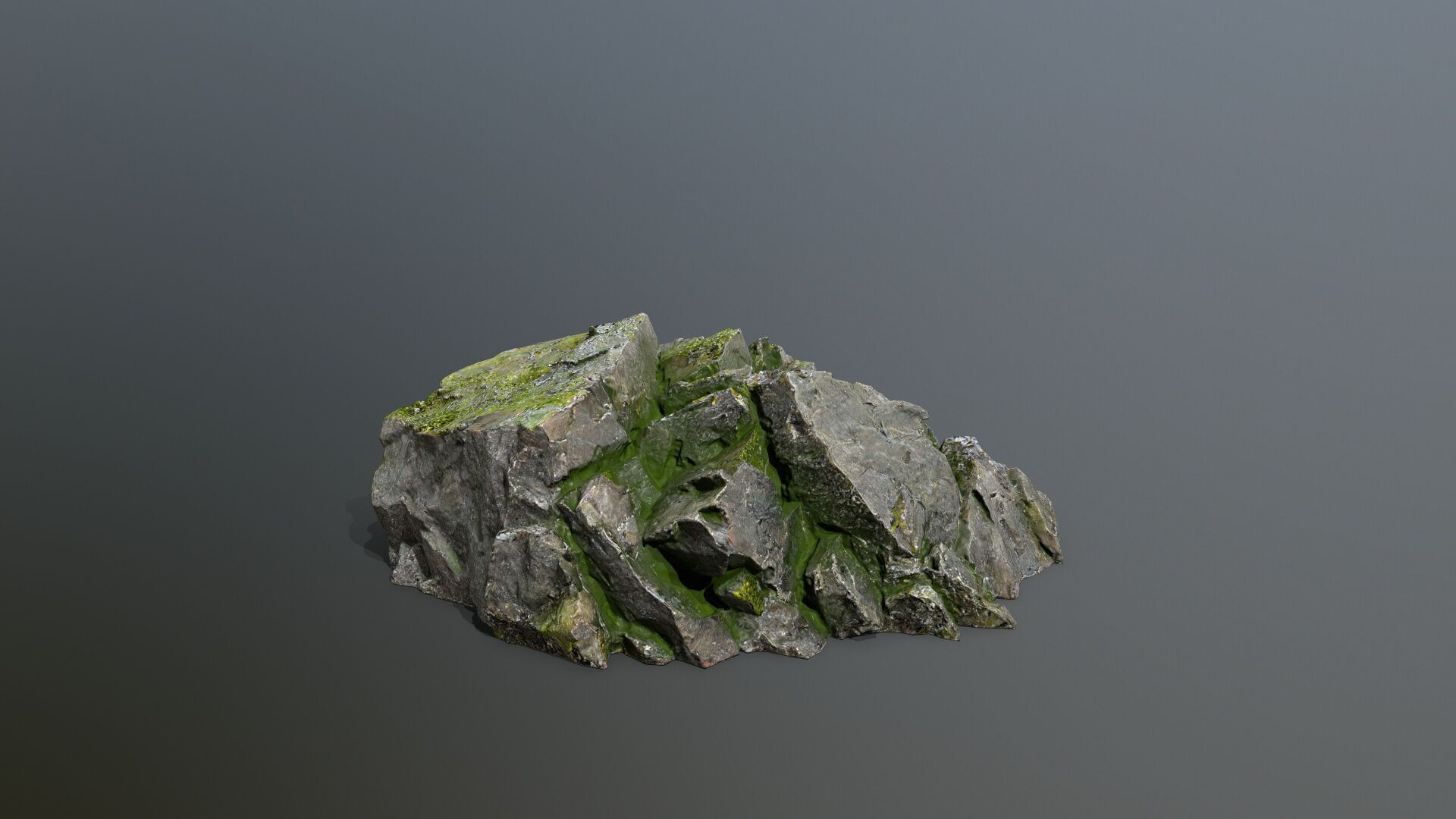 mossy rocks Low-poly 3D model_7