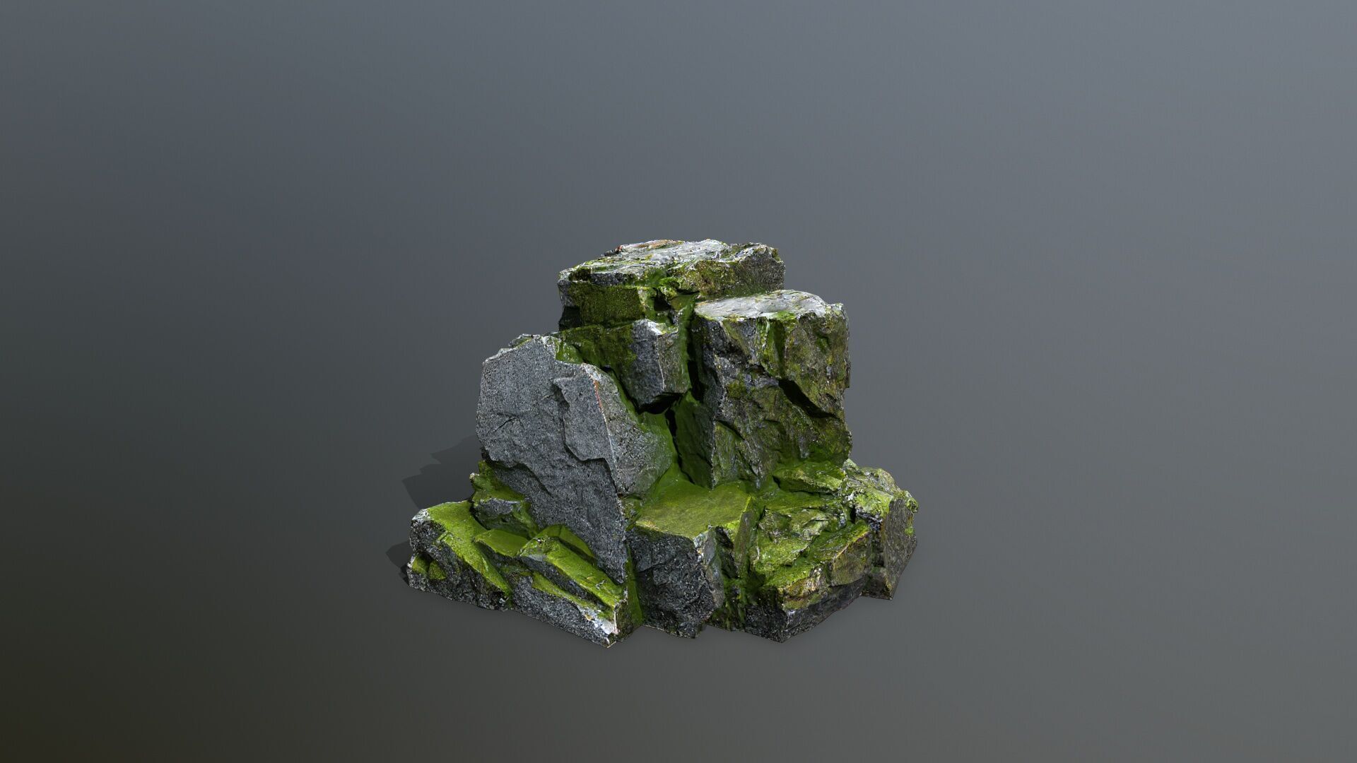 mossy rocks Low-poly 3D model_2