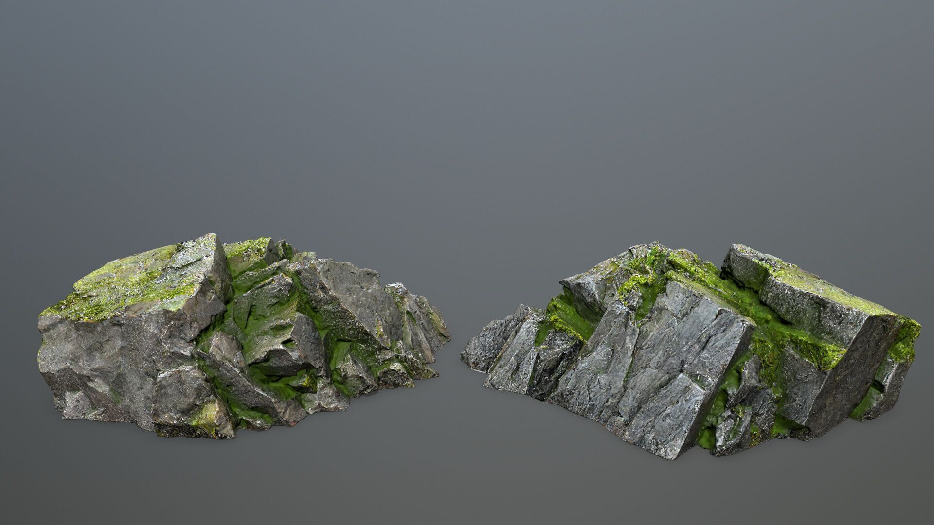 mossy rocks Low-poly 3D model_13