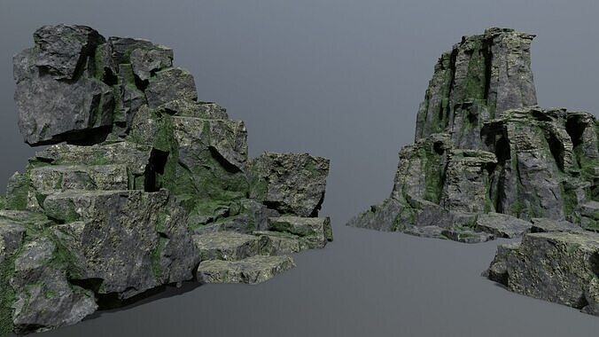 cliff rocks Low-poly 3D model