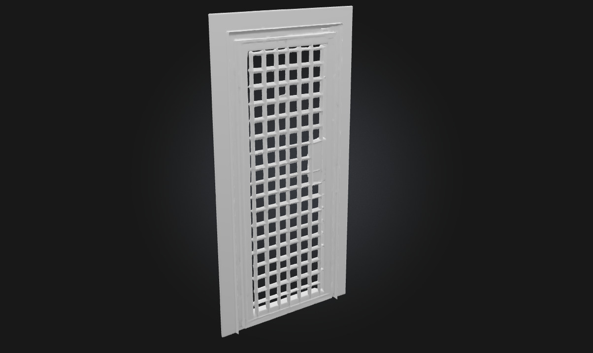 Rusty Grid Door Aged Metal Barrier 3D model_8