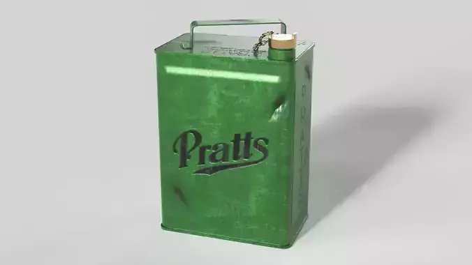  Vintage Pratts Petrol Gas Fuel Can Low-poly 3D model