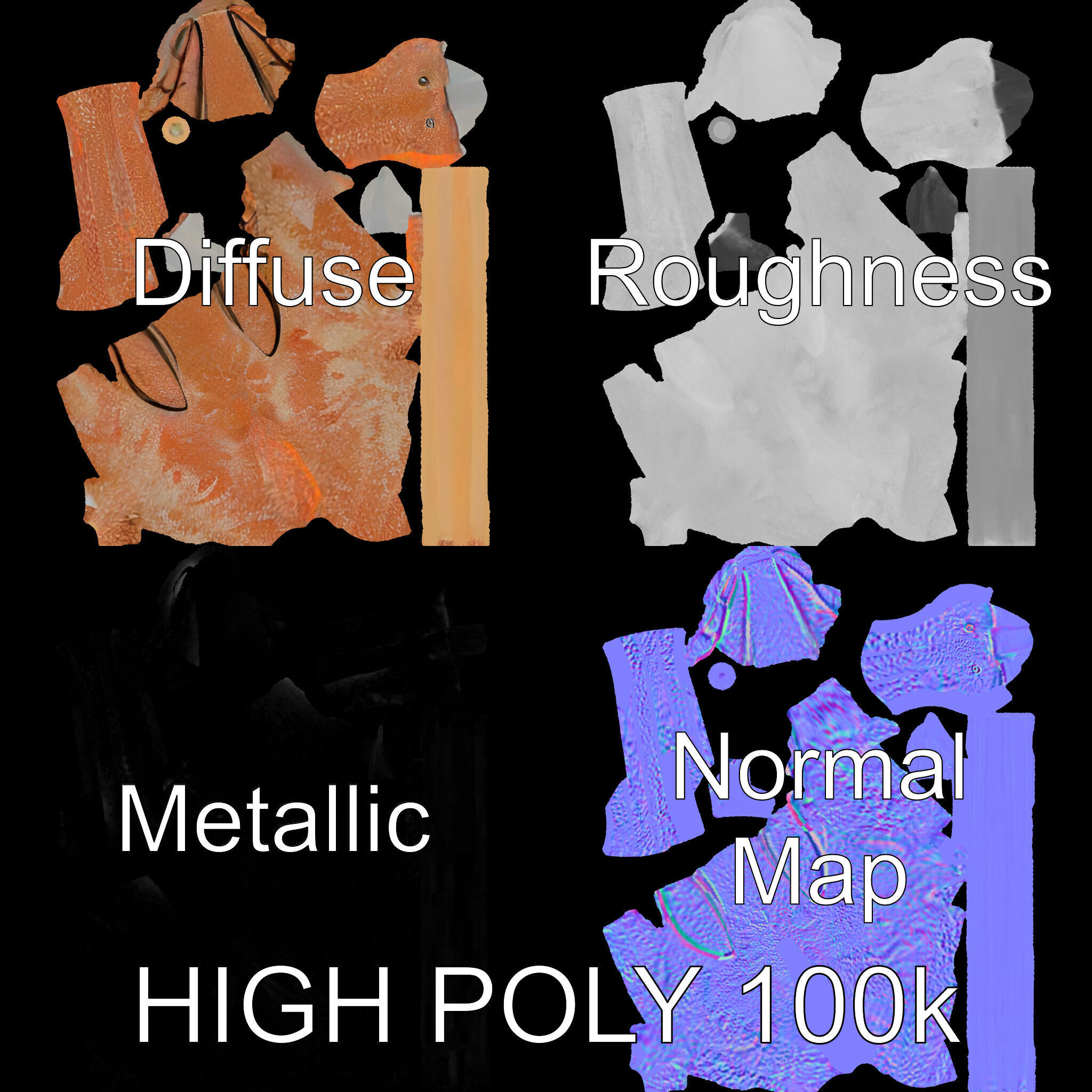 Elegant Flamingo Sculpture Model Pack for Decoration Low-poly 3D model_3