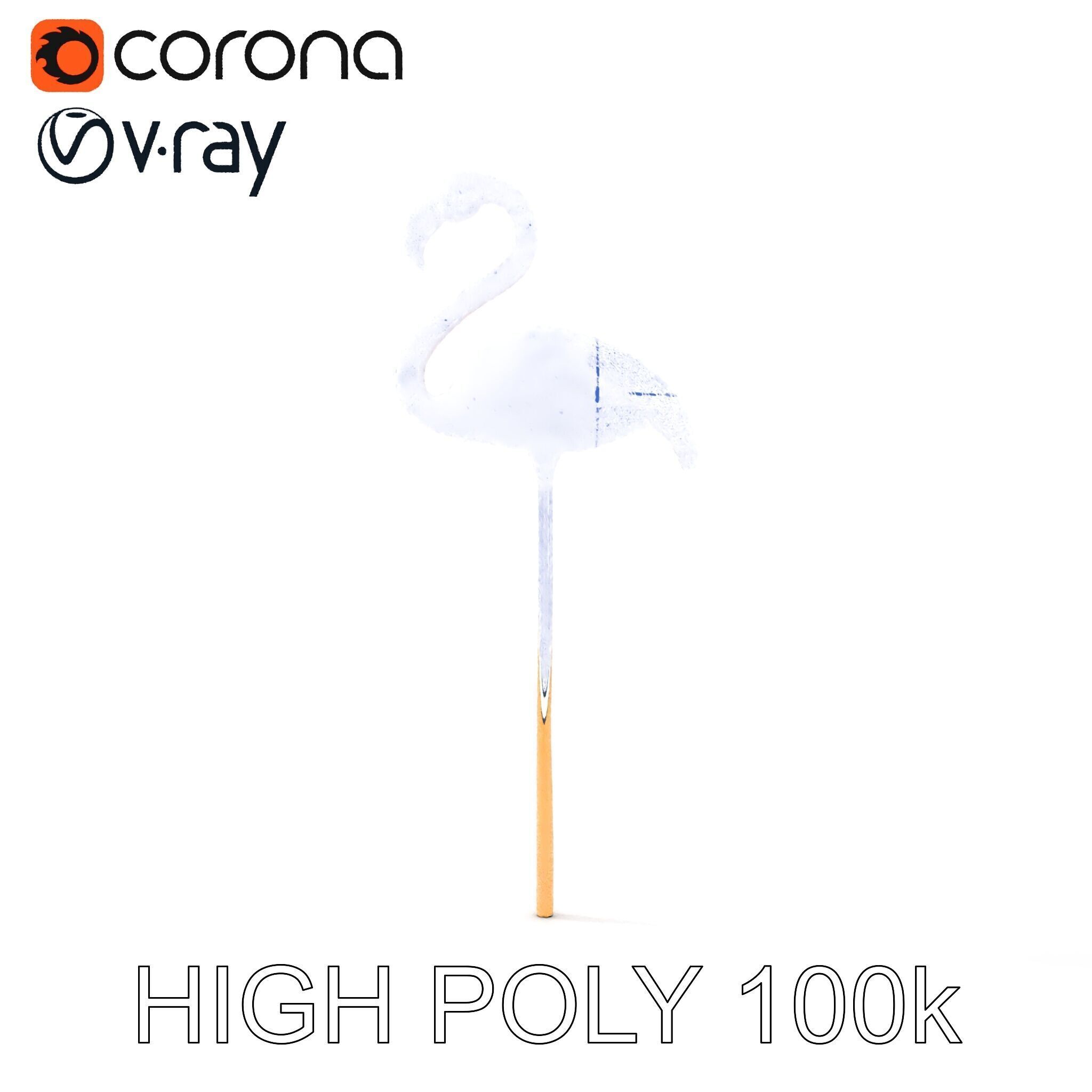 Elegant Flamingo Sculpture Model Pack for Decoration Low-poly 3D model_28