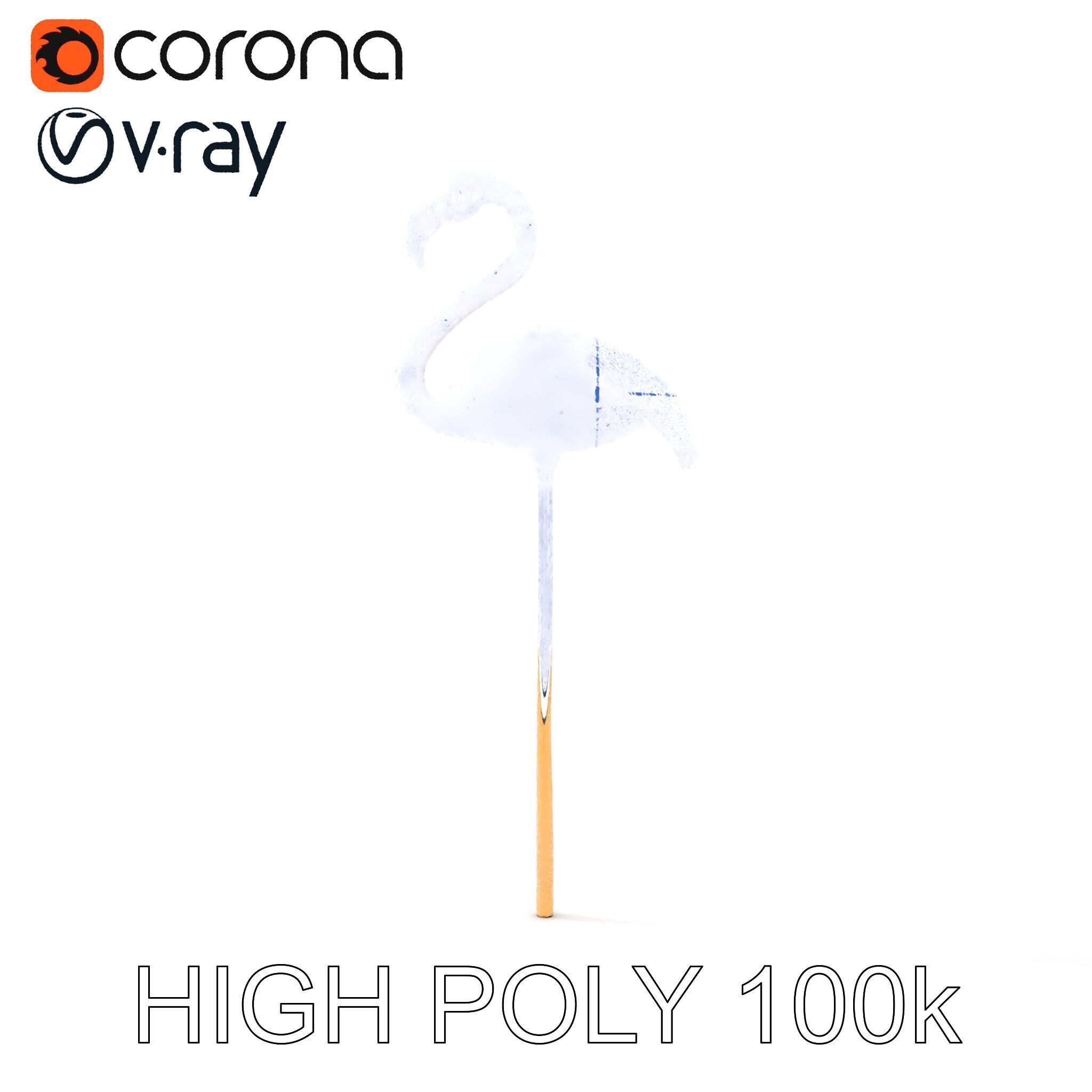 Elegant Flamingo Sculpture Model Pack for Decoration Low-poly 3D model_21