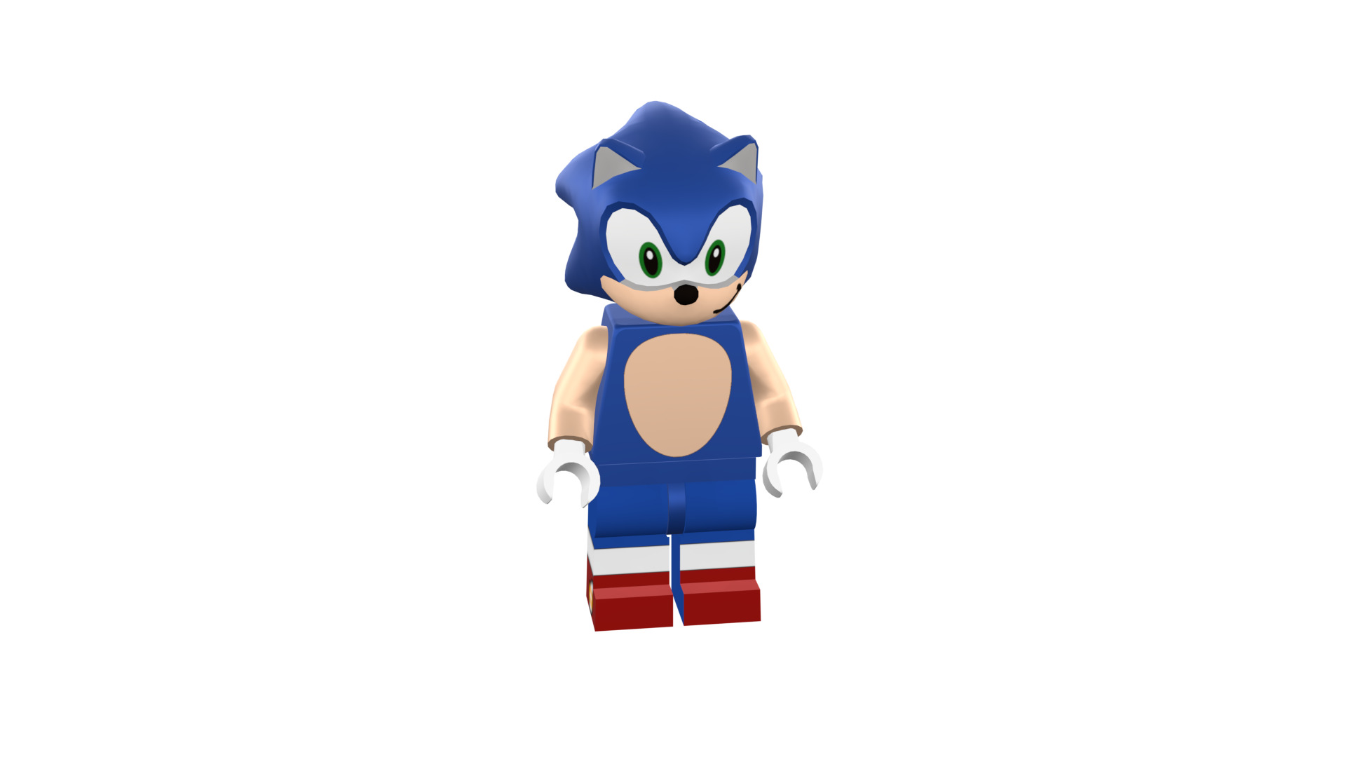 3D print minifigure - Sonic the hedgehog 3D print model_3