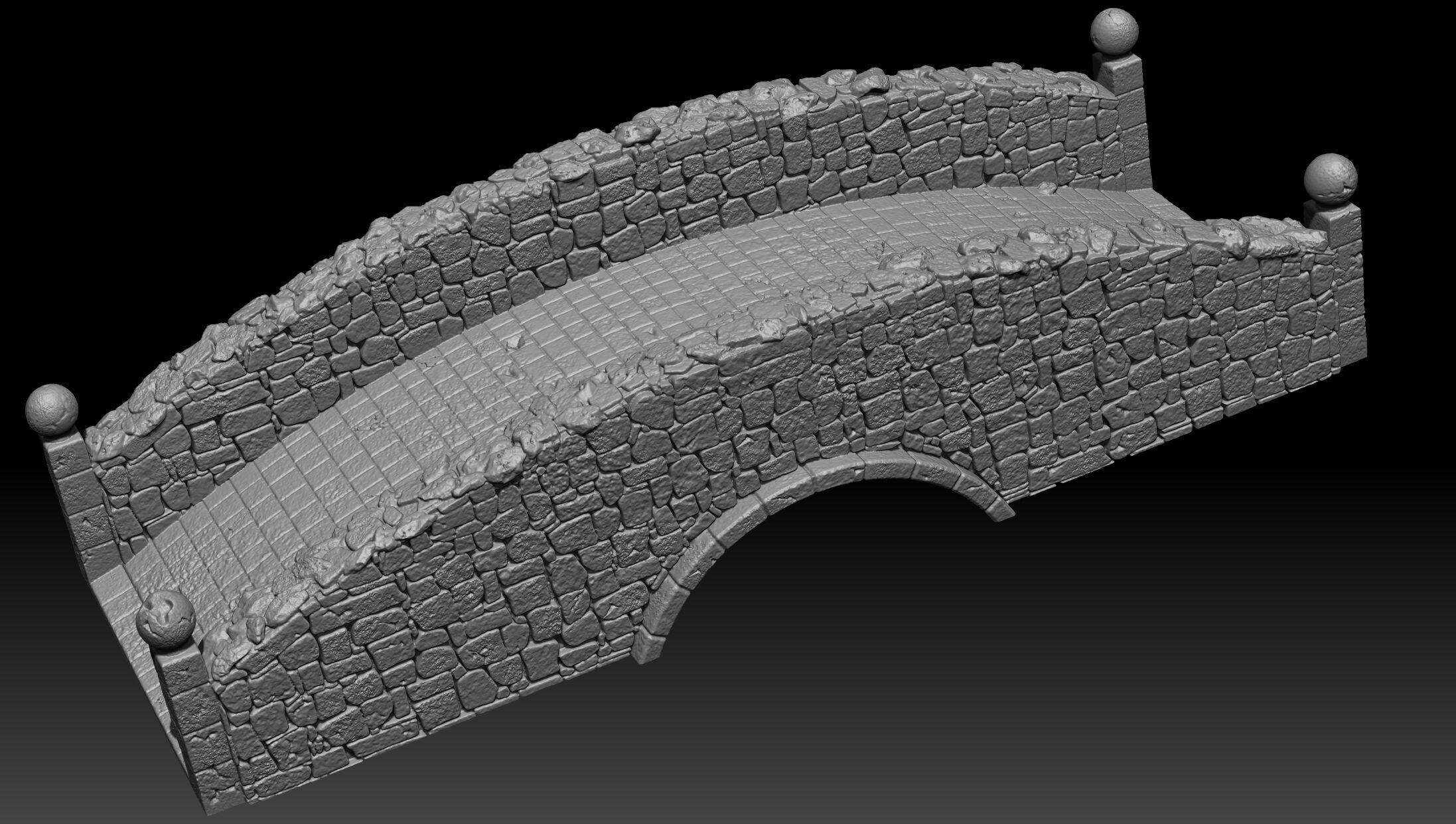 Broken and no broken bridge  3D print model_2