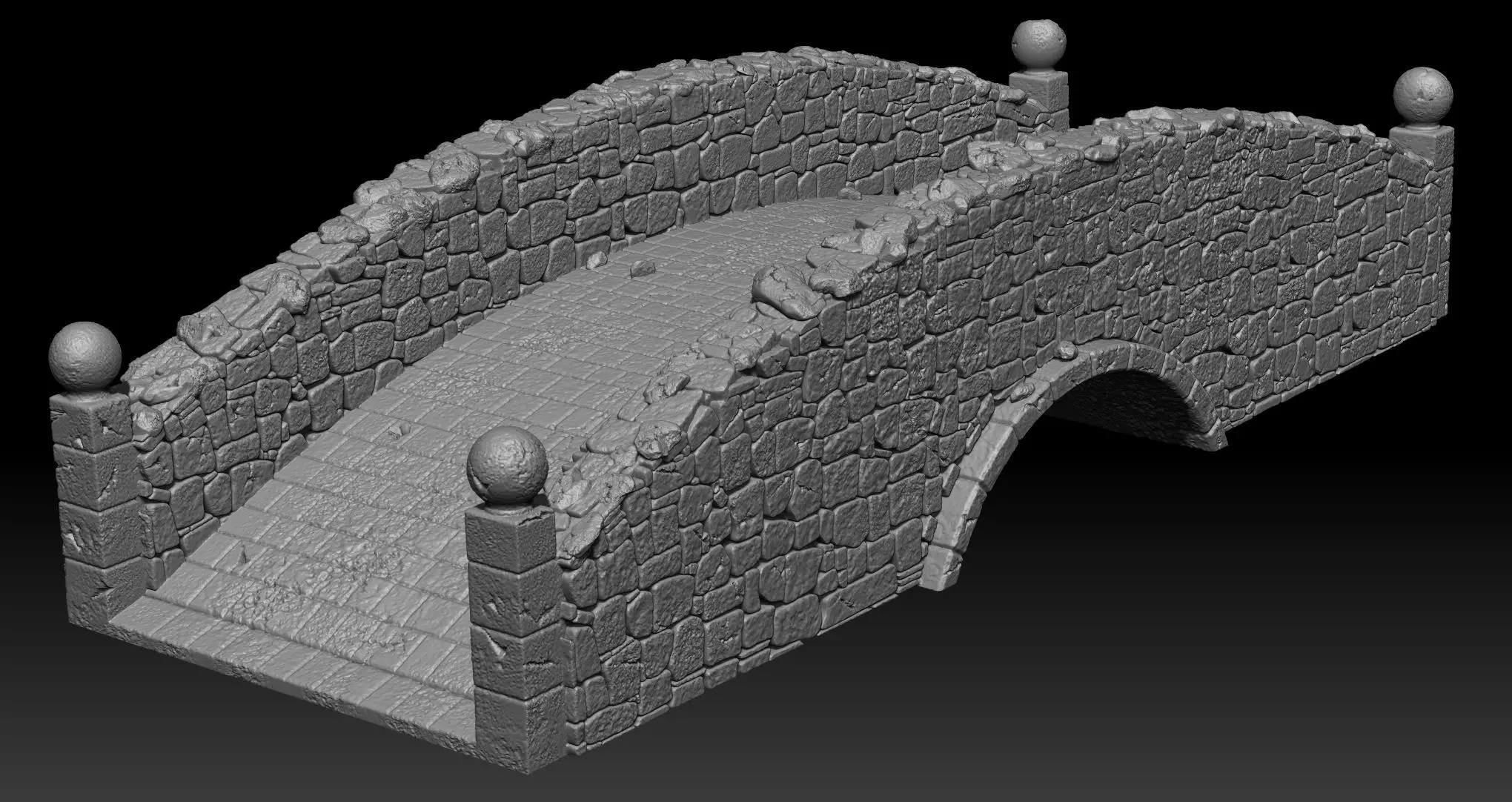 Broken and no broken bridge  3D print model_0