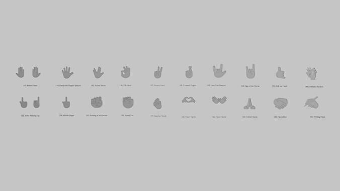 Hands Emoji Pack 3D Printable 22 Unique Emojis 3D print model
