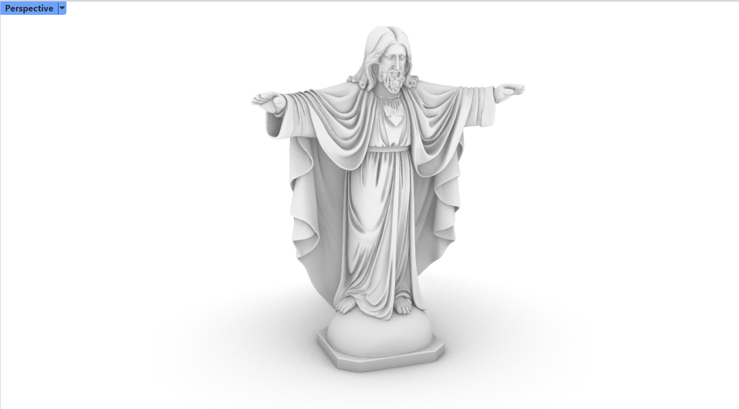 Jesus Christ Statue with Open Arms Religious Sculpture 3D print model