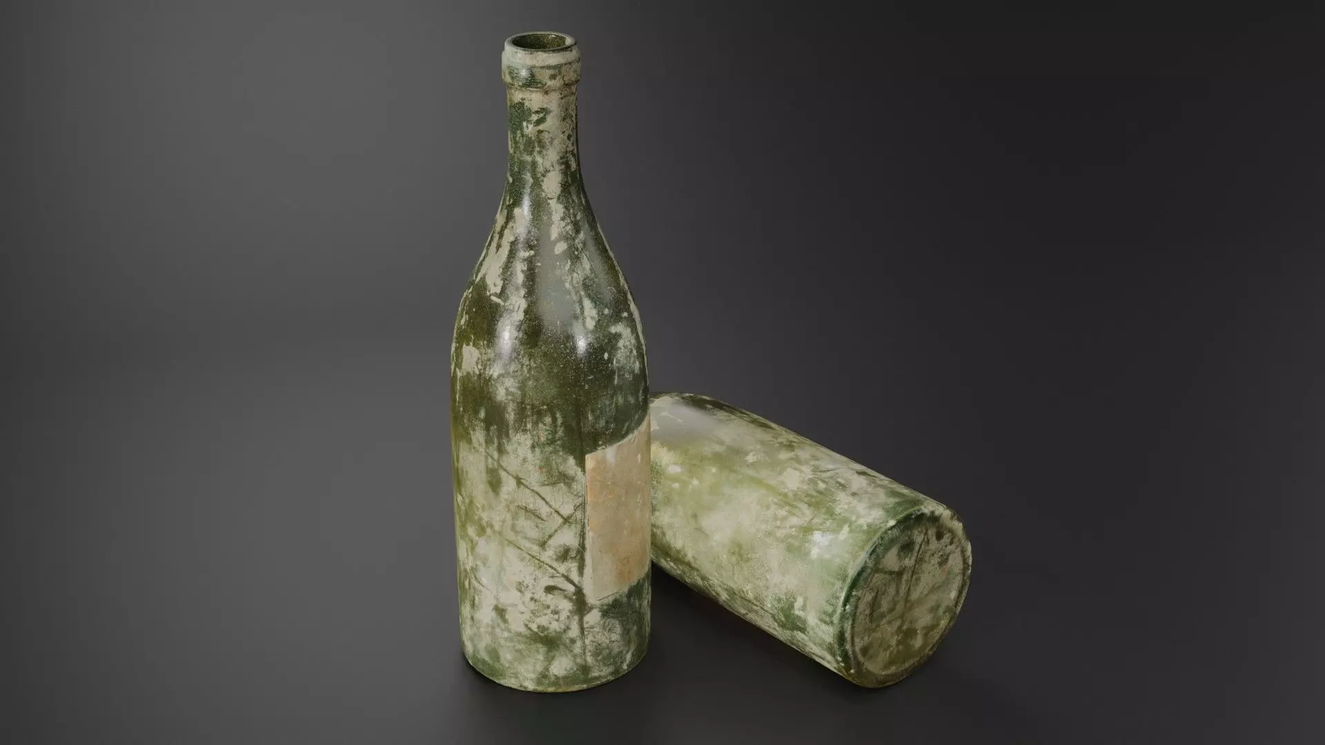 Old junk bottle Low-poly 3D model