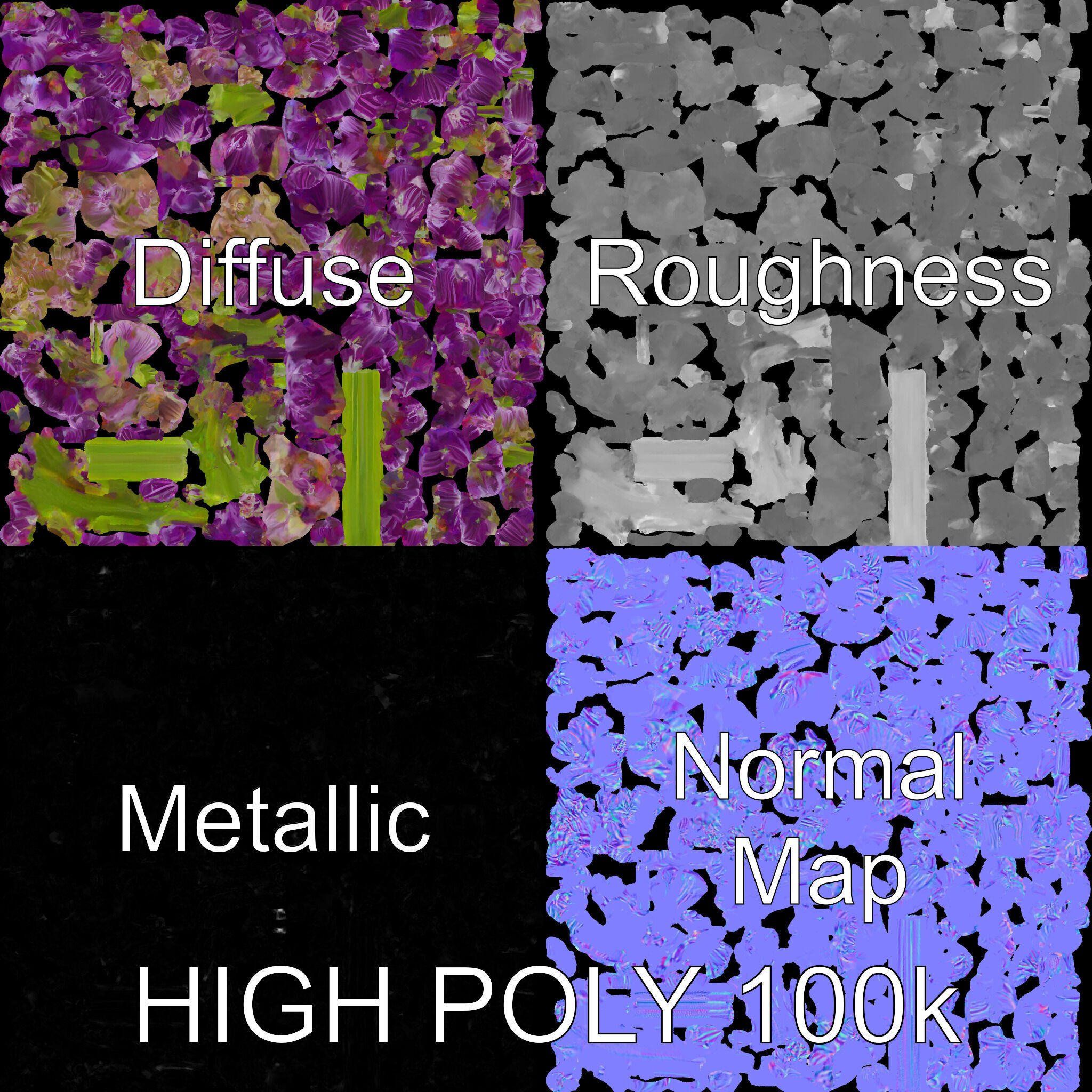 Lavender Flower Model Pack for D Environments Low-poly 3D model_3