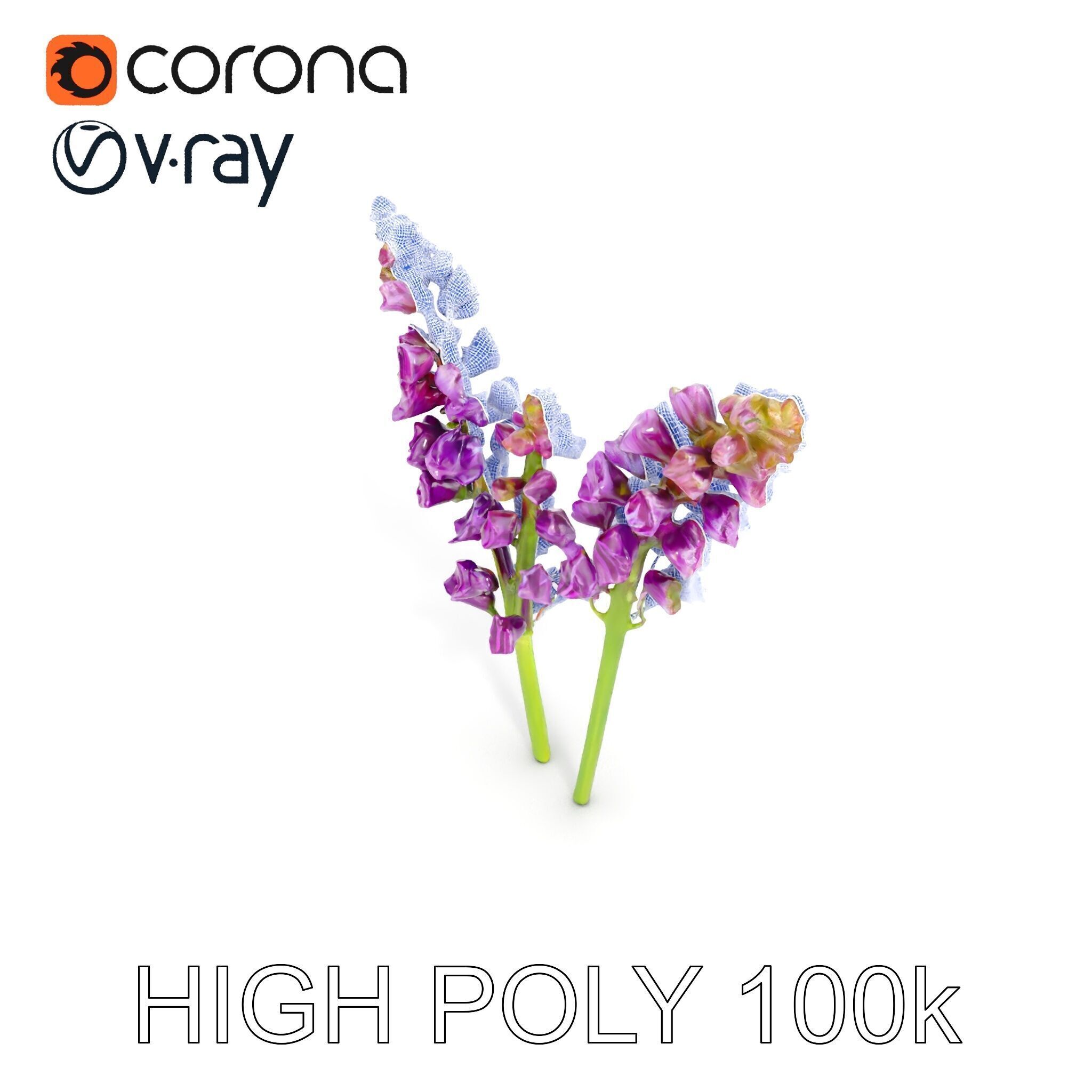Lavender Flower Model Pack for D Environments Low-poly 3D model_32