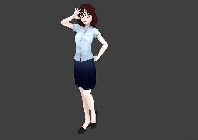Anime Female Rig - Kirana 3D model