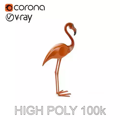 Elegant Flamingo Sculpture D Model Pack