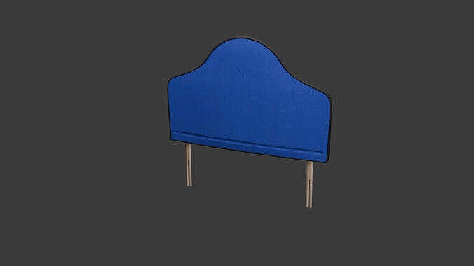 Blue Curved Headboard  3D model