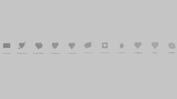 Love Emoji Pack 3D Printable 11 Unique Emojis 3D print model