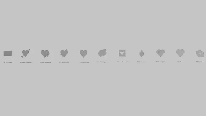 Love Emoji Pack 3D Printable 11 Unique Emojis