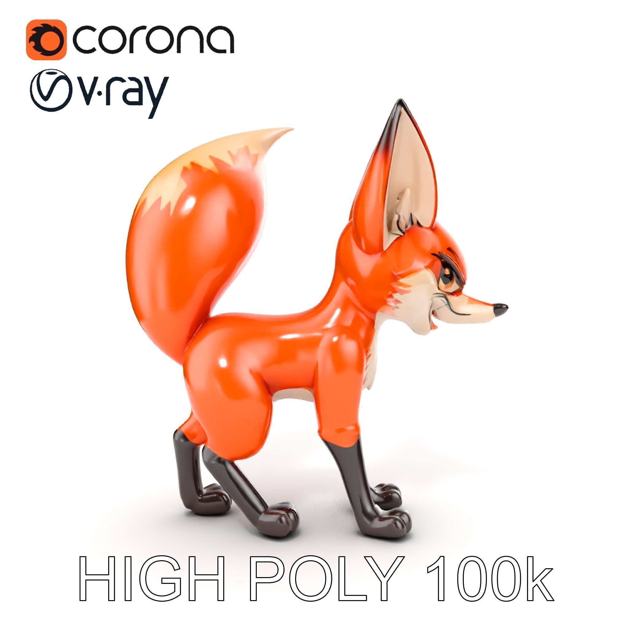 Cartoon Fox Character Model Pack Low-poly 3D model_9