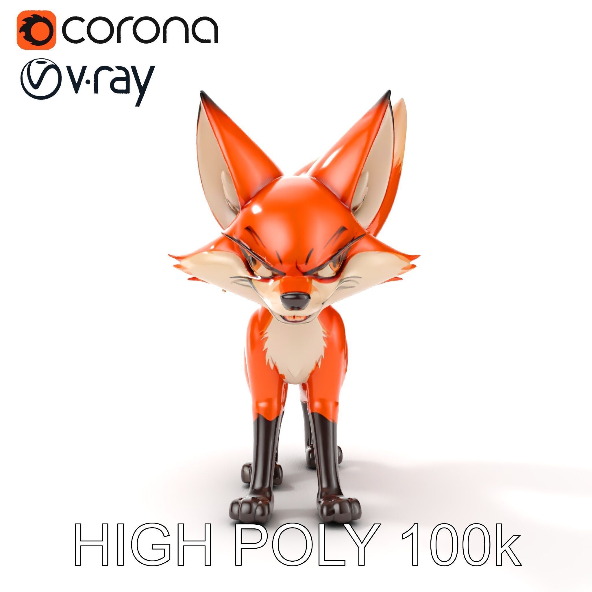 Cartoon Fox Character Model Pack Low-poly 3D model_32