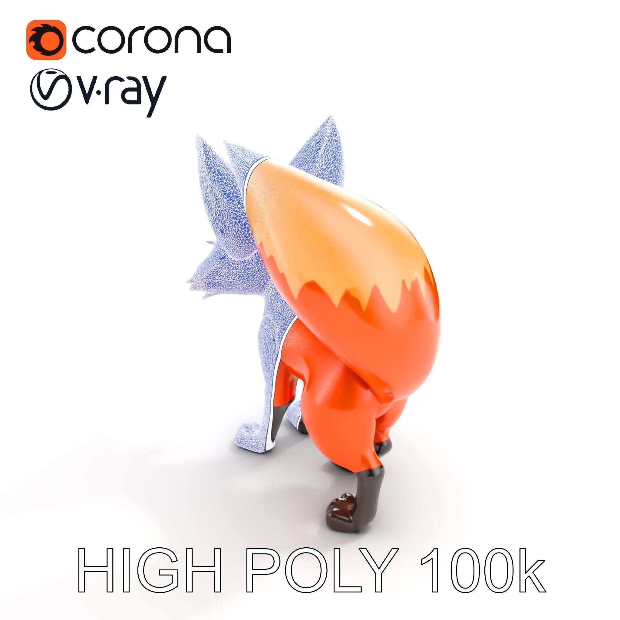 Cartoon Fox Character Model Pack Low-poly 3D model_10