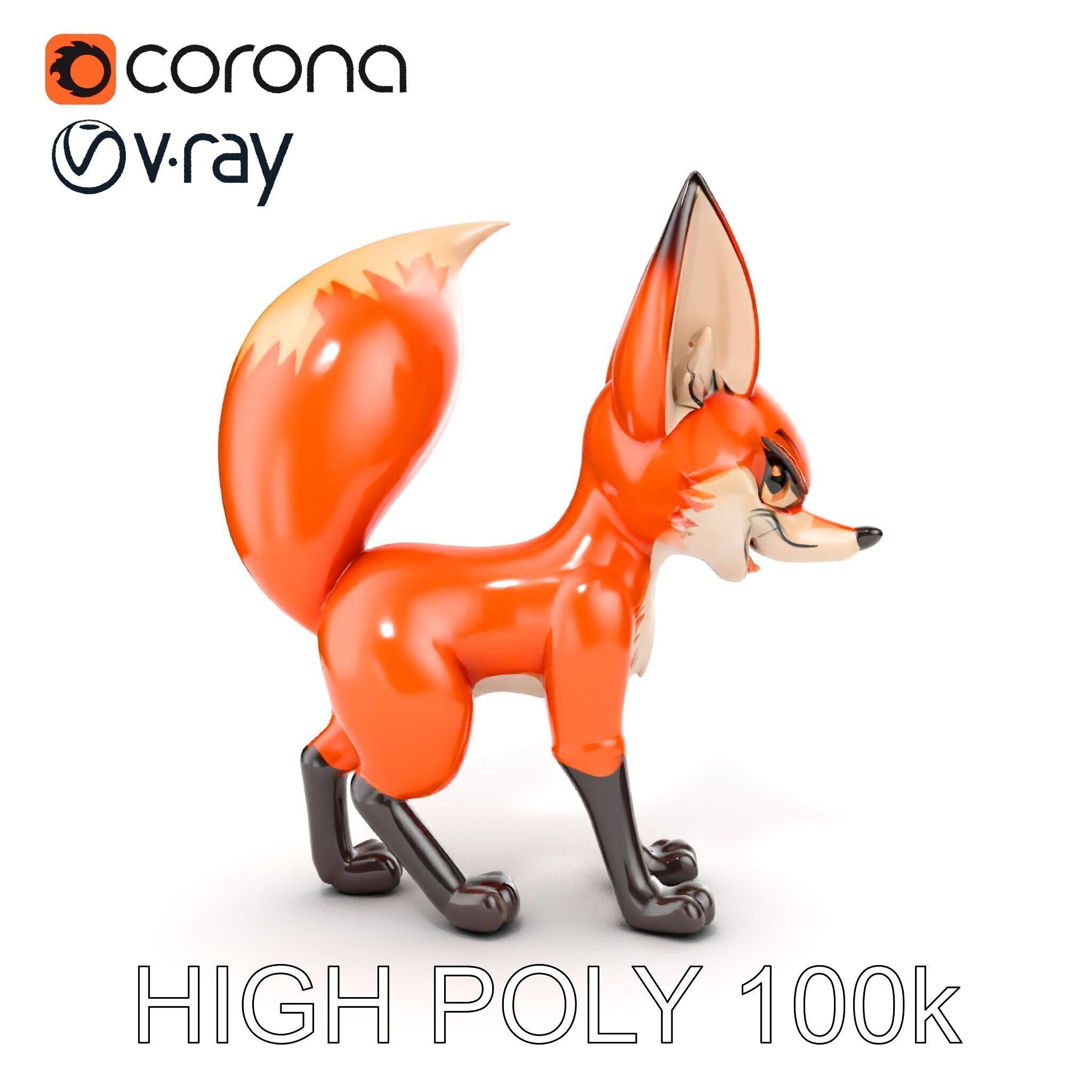 Cartoon Fox Character Model Pack Low-poly 3D model_8