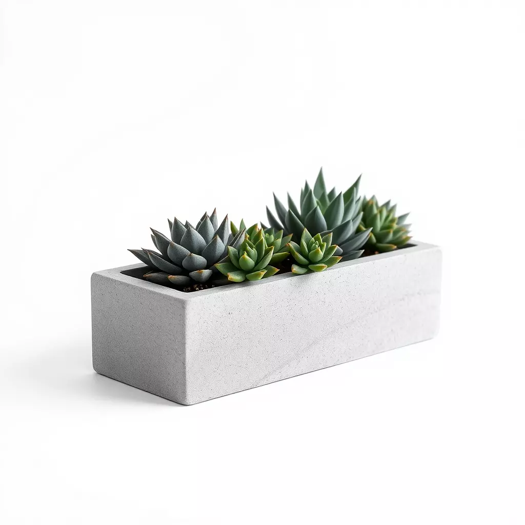 Modern Succulent Planter Box Model Pack Low-poly 3D model_0