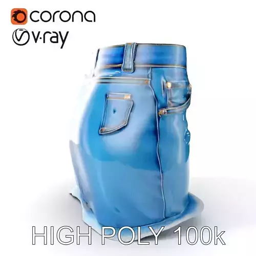 Detailed Denim Skirt D Model Pack