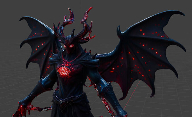 Ferocious Anime Warrior Character - Game-Ready 3D Model - Rigged Low-poly 3D model