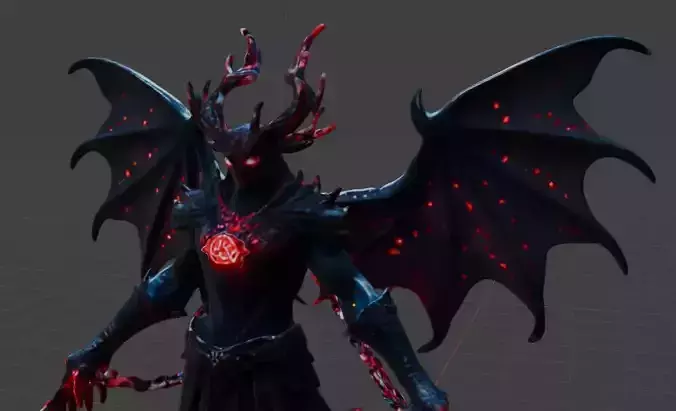 Ferocious Anime Warrior Character - Game-Ready 3D Model - Rigged Low-poly 3D model