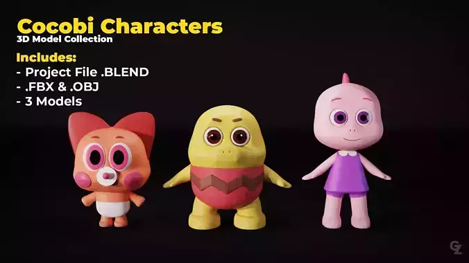 Cocobi Characters 3D Models