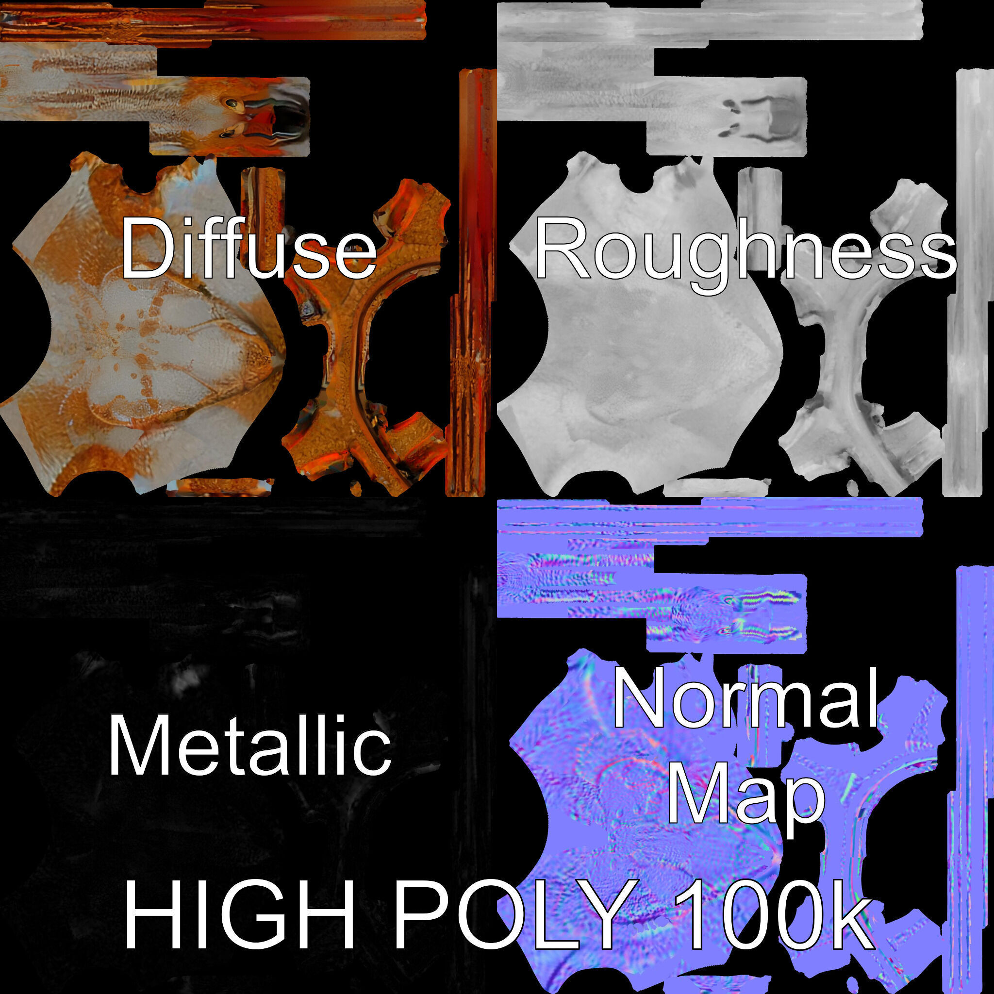 Rustic Flamingo Art Sculpture Model Pack Low-poly 3D model_2