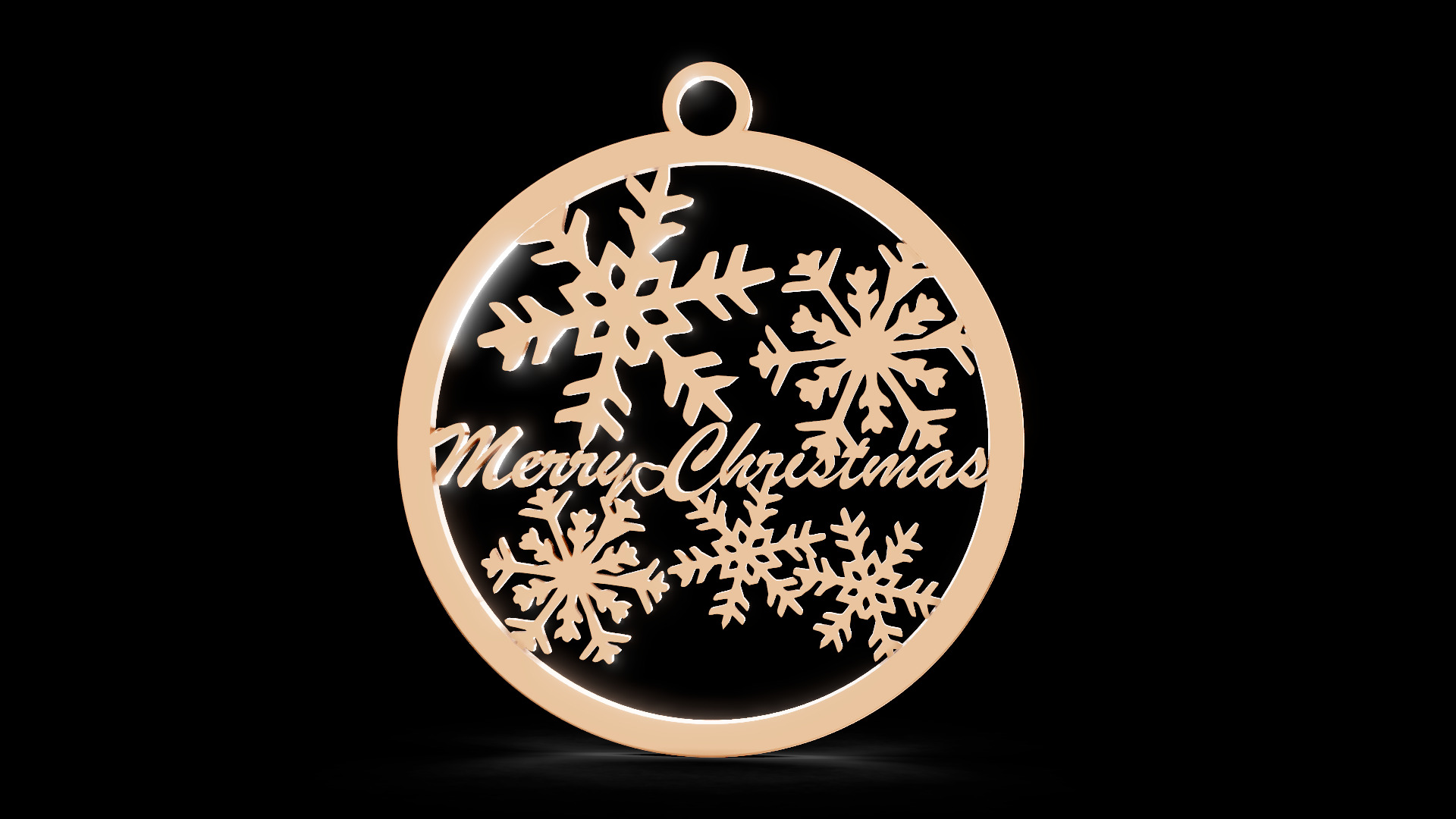 Merry Christmas Snowflakes Hanging 3D print model_7