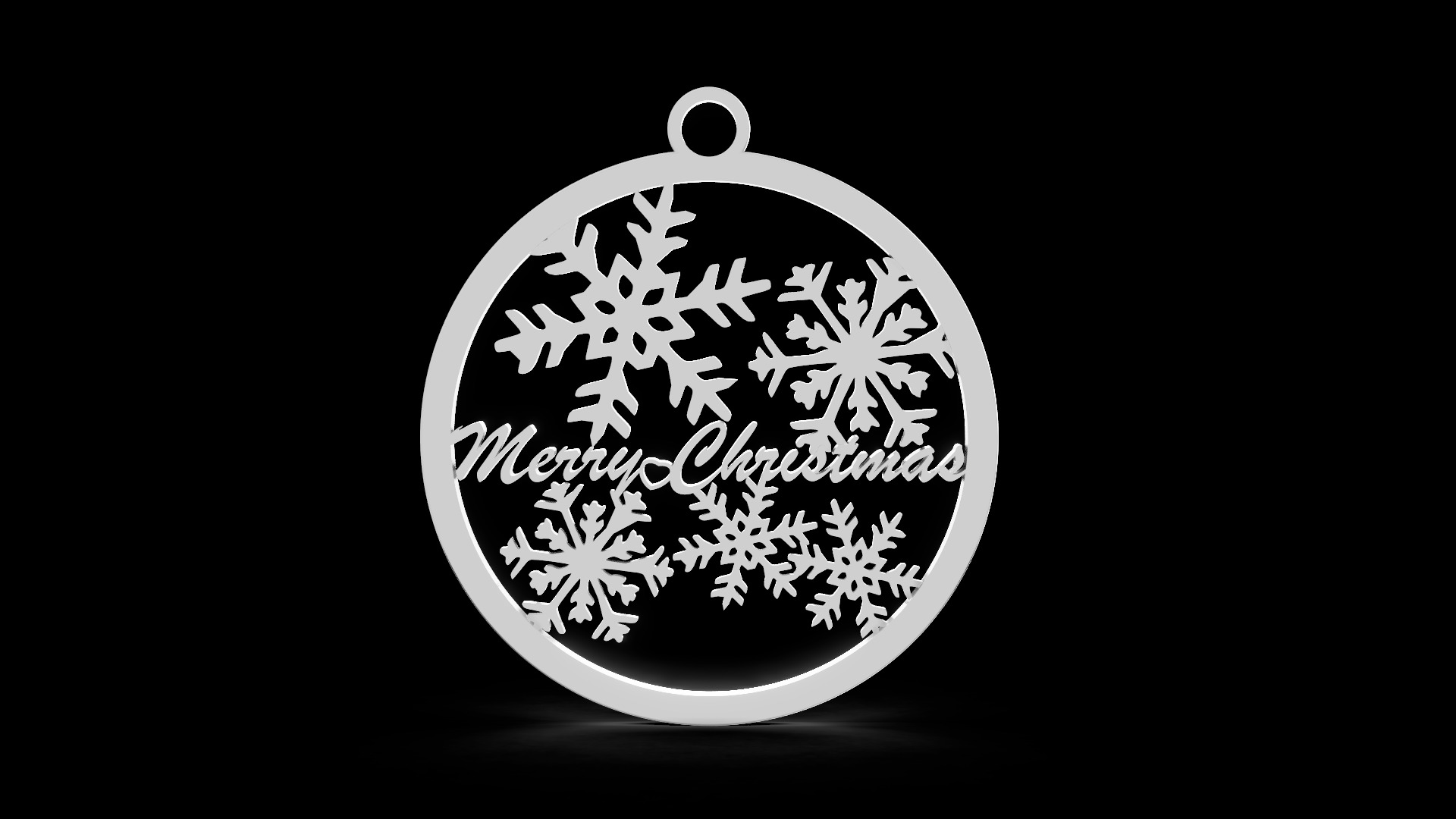 Merry Christmas Snowflakes Hanging 3D print model_4