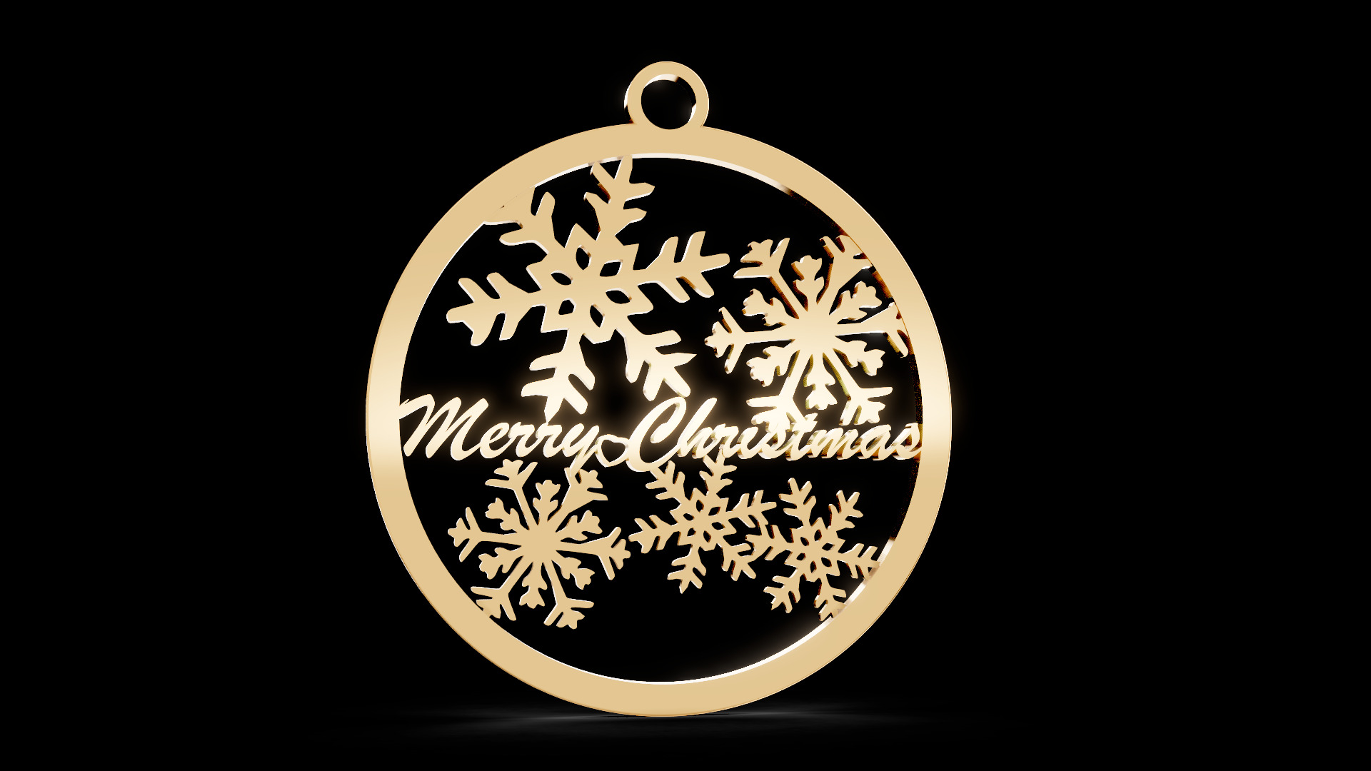 Merry Christmas Snowflakes Hanging 3D print model_1