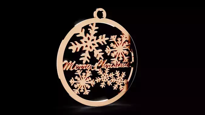 Merry Christmas Snowflakes Hanging 3D print model
