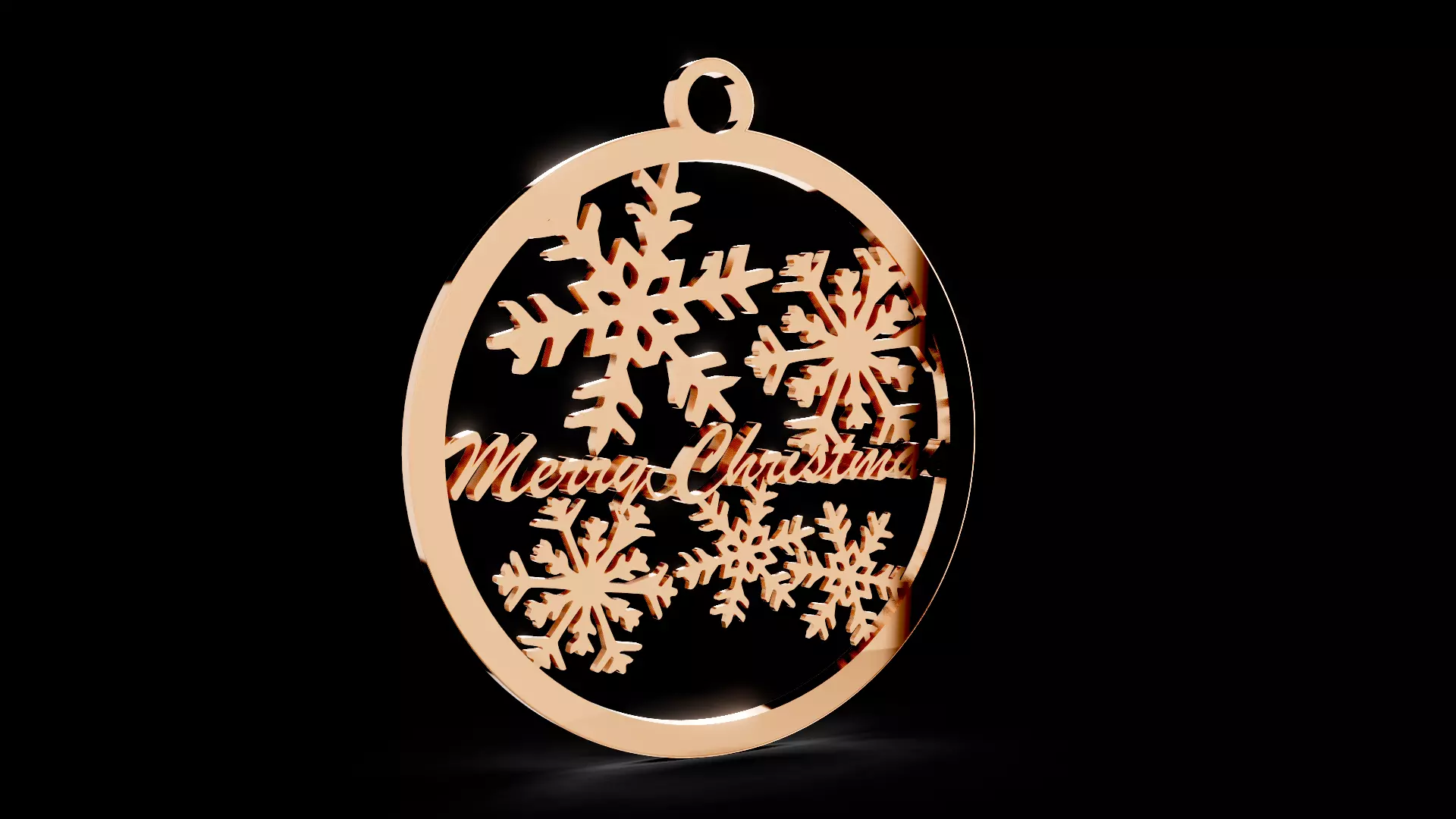 Merry Christmas Snowflakes Hanging 3D print model_0