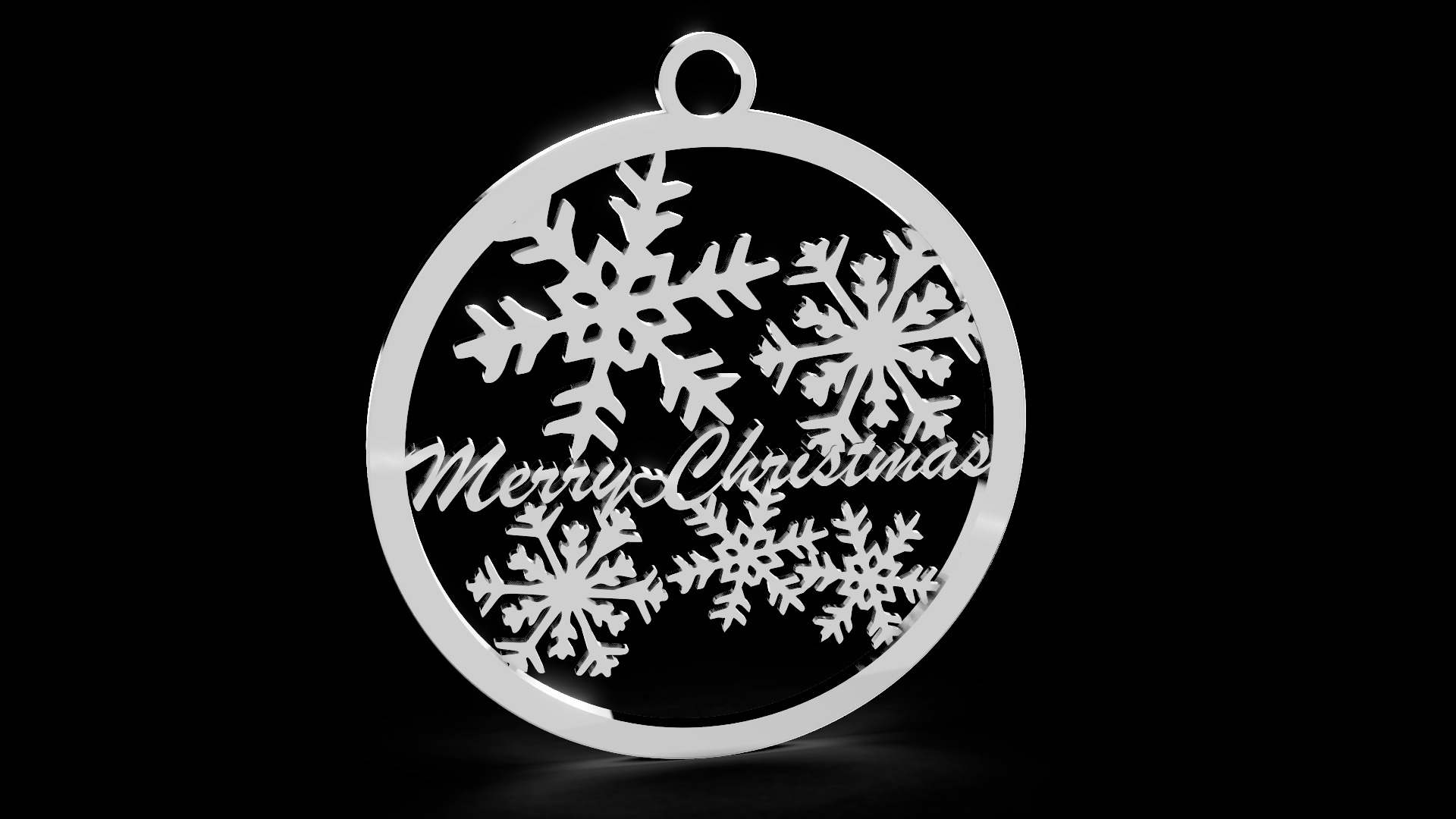 Merry Christmas Snowflakes Hanging 3D print model_5