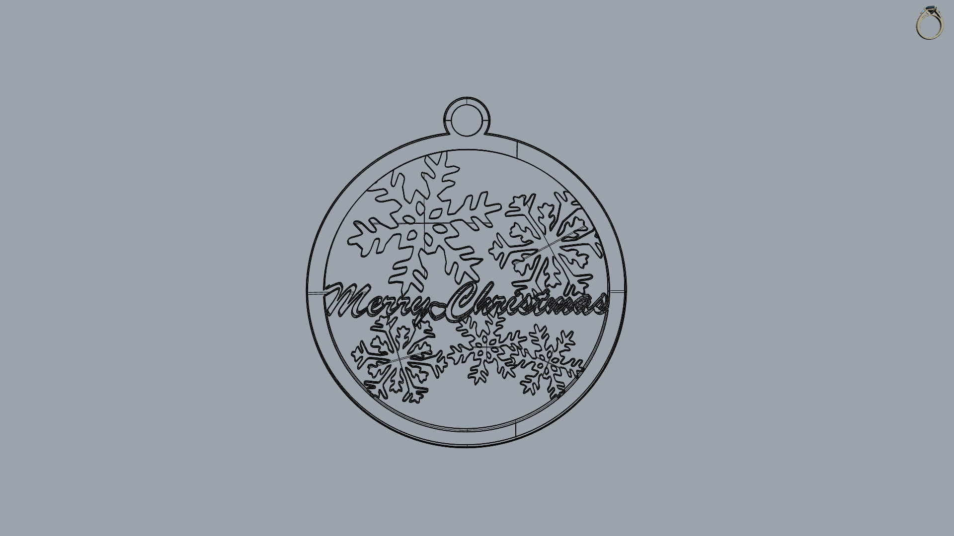 Merry Christmas Snowflakes Hanging 3D print model_2