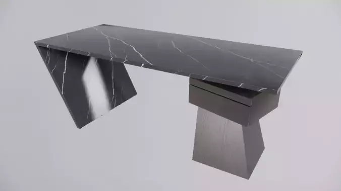 Modern Desk Marble 3D model