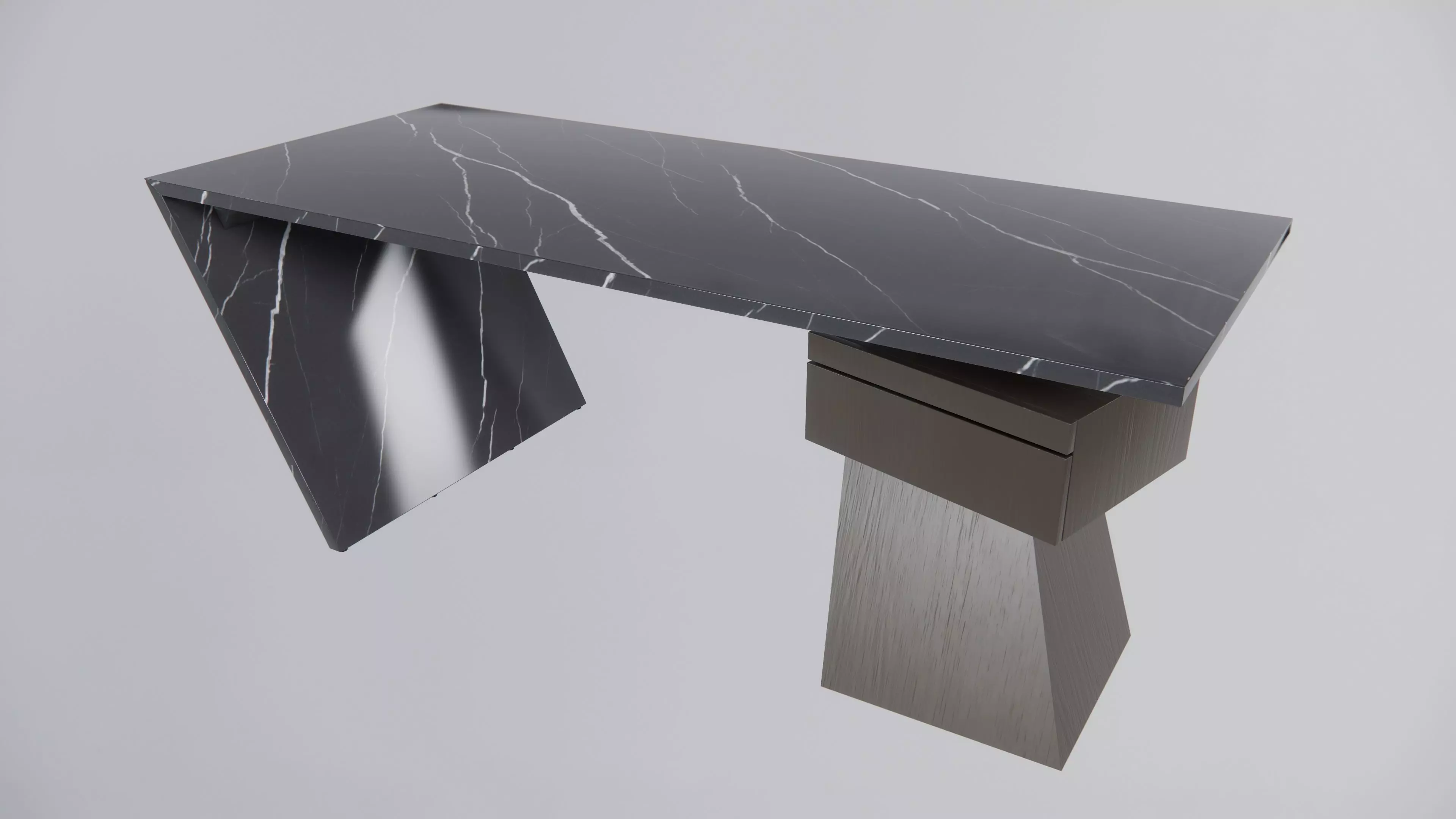 Modern Desk Marble 3D model_0