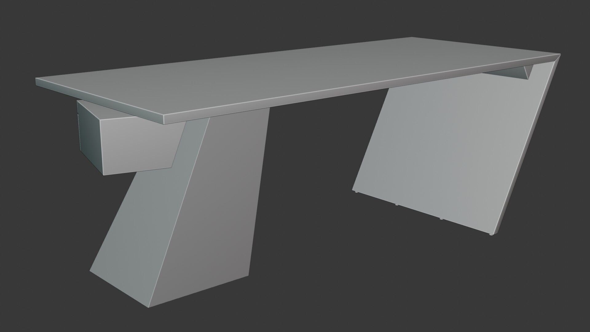 Modern Desk Marble 3D model_26