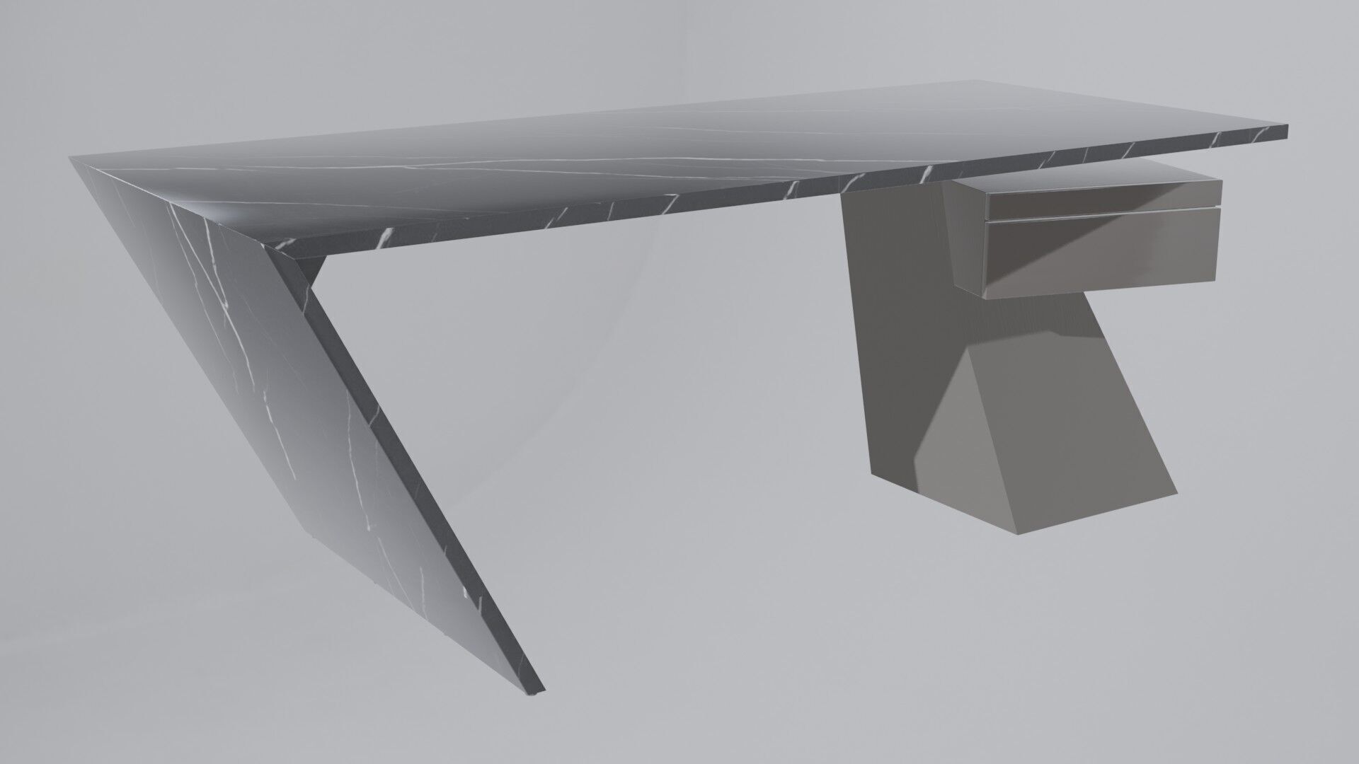 Modern Desk Marble 3D model_17