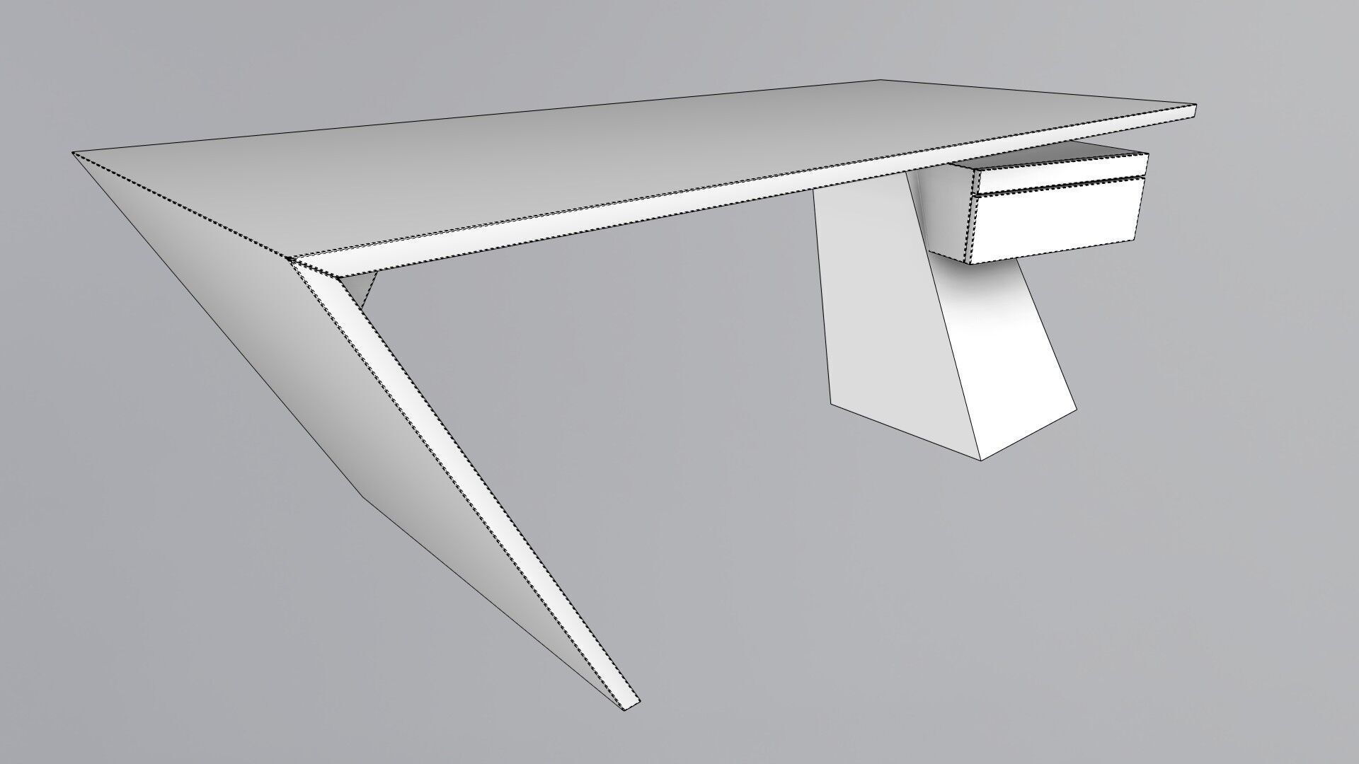 Modern Desk Marble 3D model_11